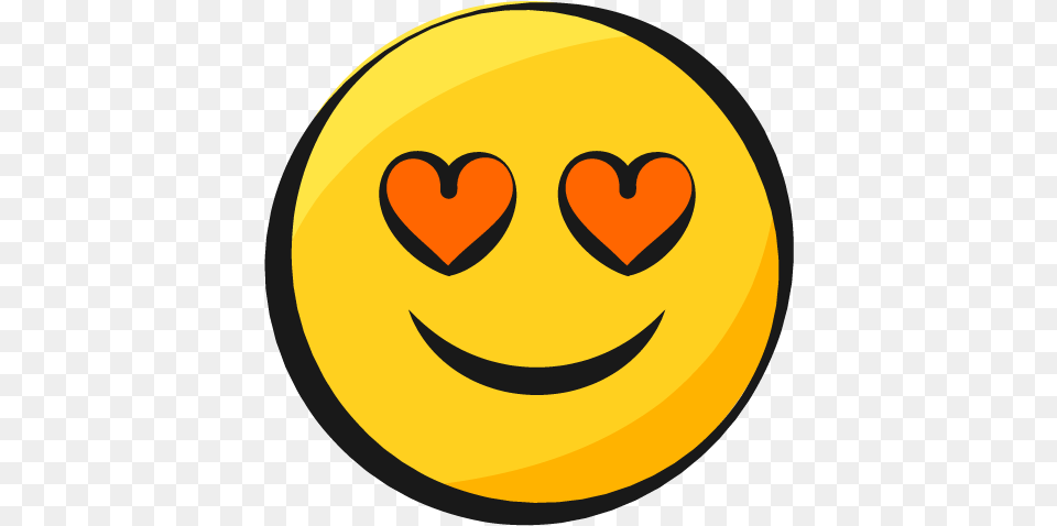 Smiley Jaune Emoji Yellow Coeur Yeux Heart Eyes Image Smiley Yeux Coeur Gif, Logo, Astronomy, Moon, Nature Free Png Download