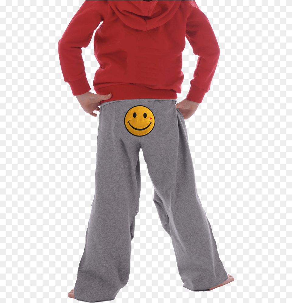 Smiley Kids Pant Long With Smiley On The Botty Smiley, Clothing, Pants, Long Sleeve, Person Png
