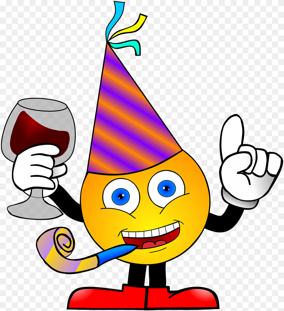 Smiley Party Anniversary New Smiley Verjaardag, Clothing, Hat, Disk, Party Hat Free Png Download