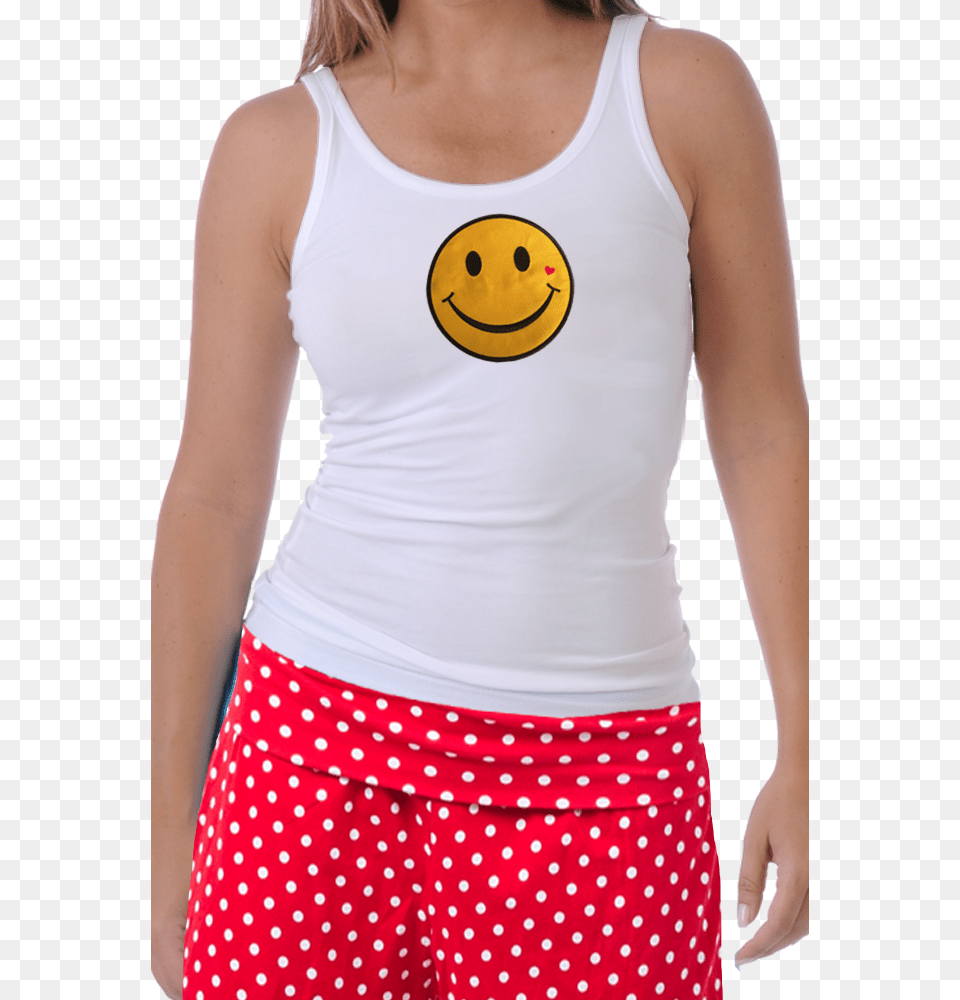 Smiley Tank Top, Adult, Female, Person, Woman Png