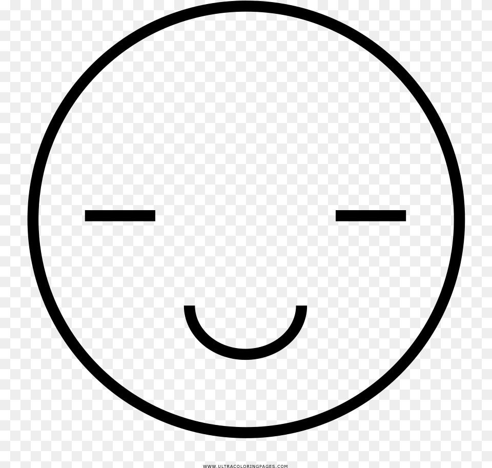 Smiley Thinking Coloring, Gray Free Png Download