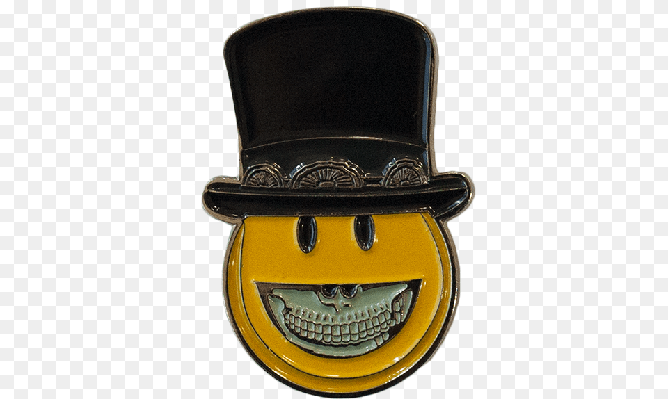 Smiley Top Hat Pin Slash Top Hat Smiley, Badge, Logo, Symbol, Emblem Free Png