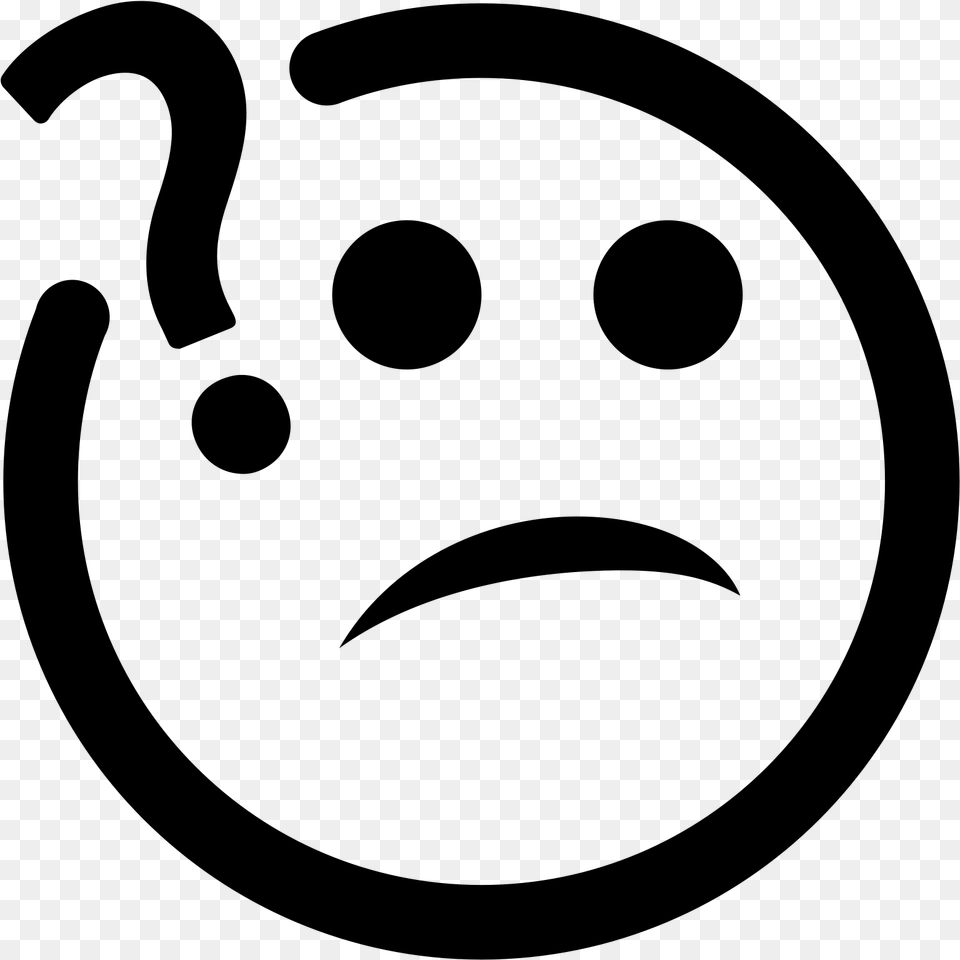 Smiley With Question Mark, Gray Free Png Download