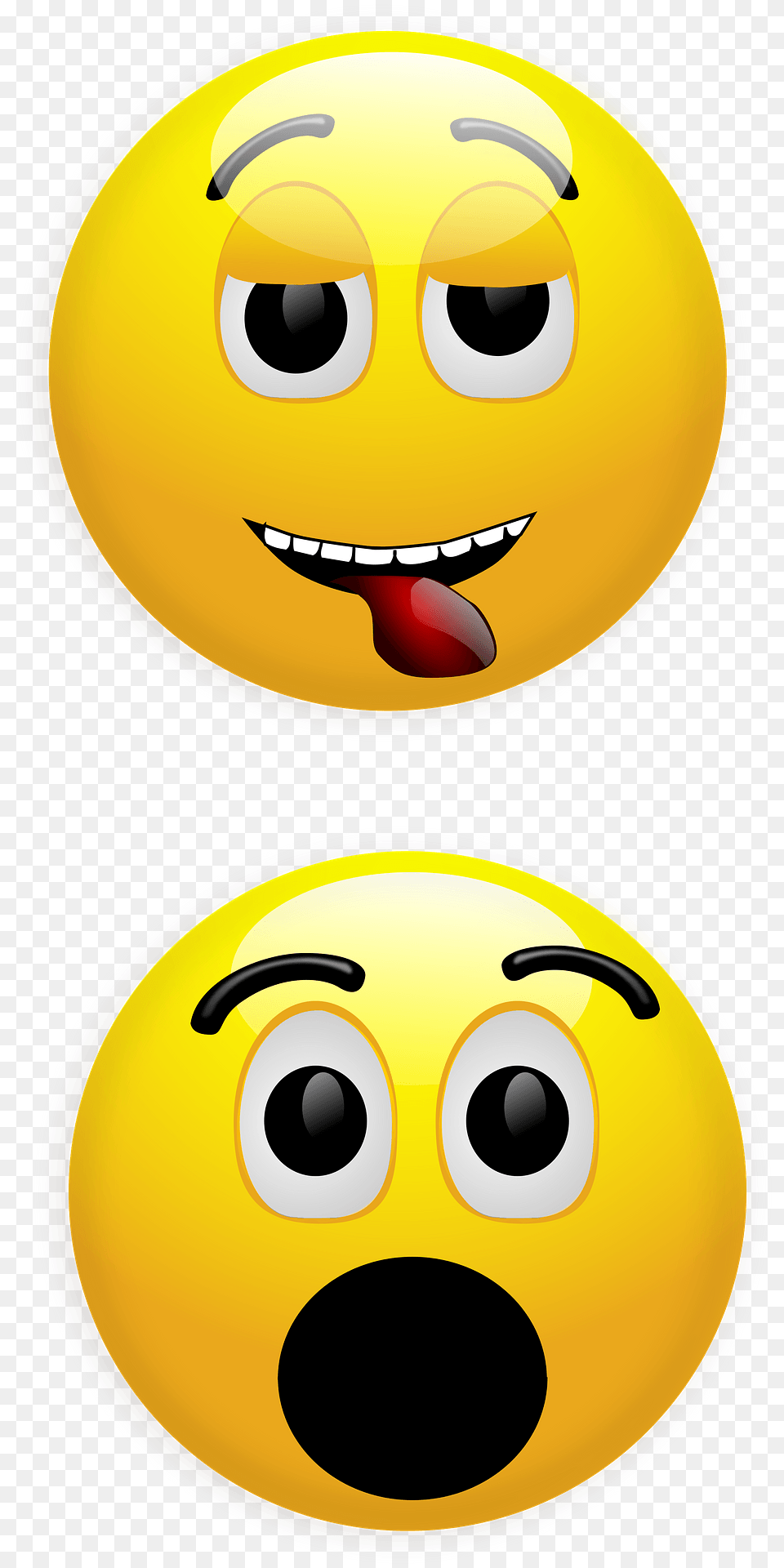 Smiley With Tongue Out And Scared Smiley Clipart, Disk Free Png