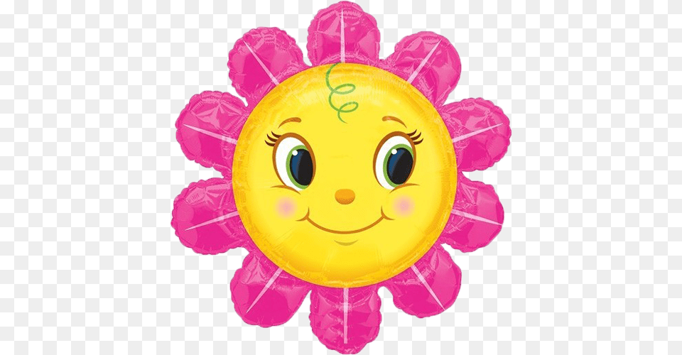Smileys Clipart Sunflower 36quot Smiley Pink Flower Shape Balloon Mylar Balloons, Toy, Food, Sweets, Pinata Png