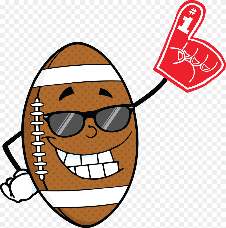 Smiling American Football Ball With Sunglasses Funny American Football Cartoon, Accessories, Glasses, Person, Food Png