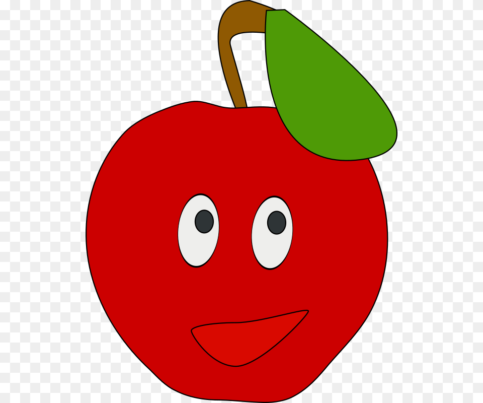 Smiling Apple Medium Image Apple Clipart Gif, Food, Fruit, Plant, Produce Png