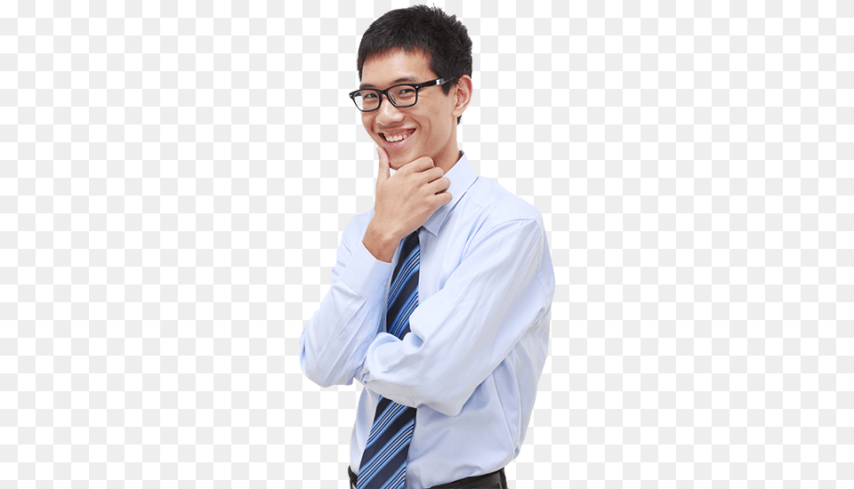 Smiling Asian Man Mba Standing, Accessories, Shirt, Tie, Formal Wear Free Png