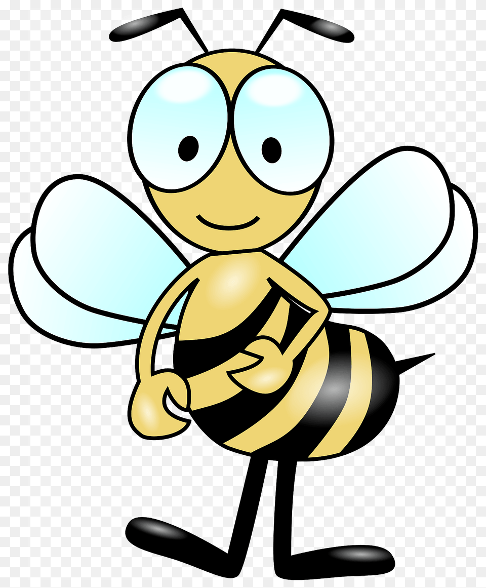 Smiling Bee With Big Eyes Clipart, Animal, Invertebrate, Insect, Honey Bee Png
