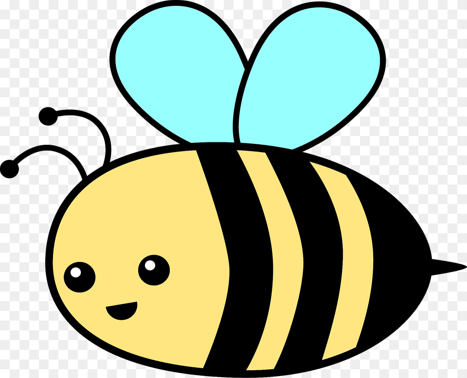 Smiling Bee With Blue Wings Clipart, Animal, Honey Bee, Insect, Invertebrate Free Transparent Png