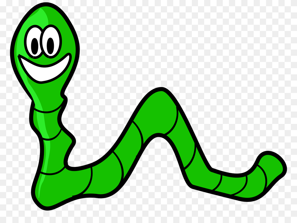 Smiling Bright Green Inchworm Clipart, Smoke Pipe Png Image