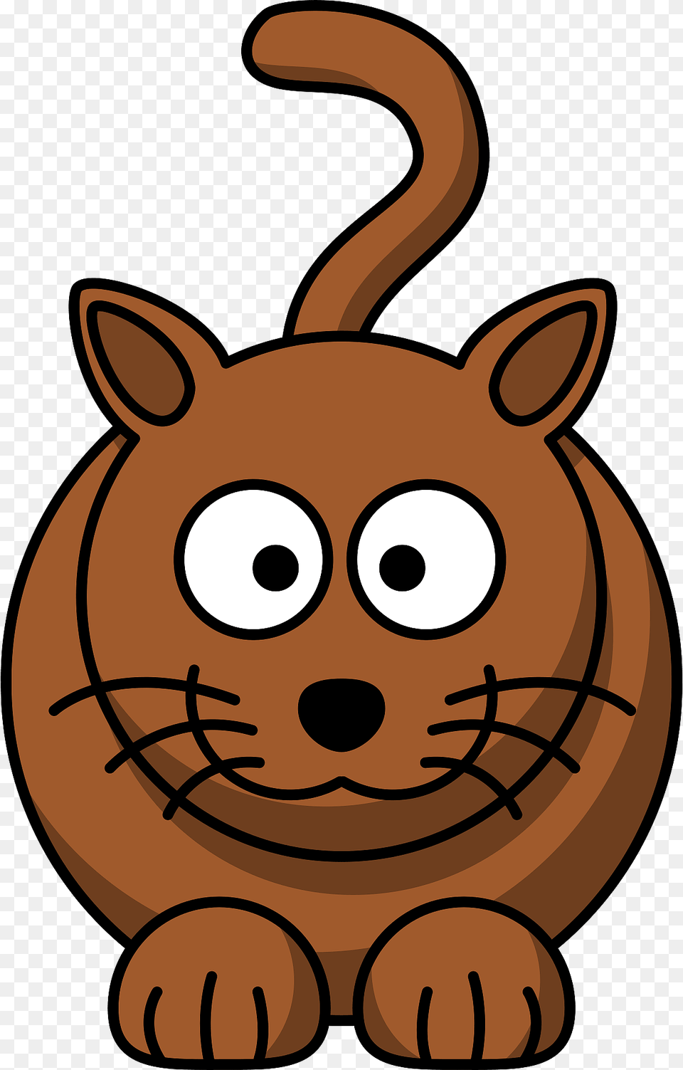 Smiling Brown Cat With Big Eyes Clipart, Ammunition, Grenade, Weapon, Animal Png