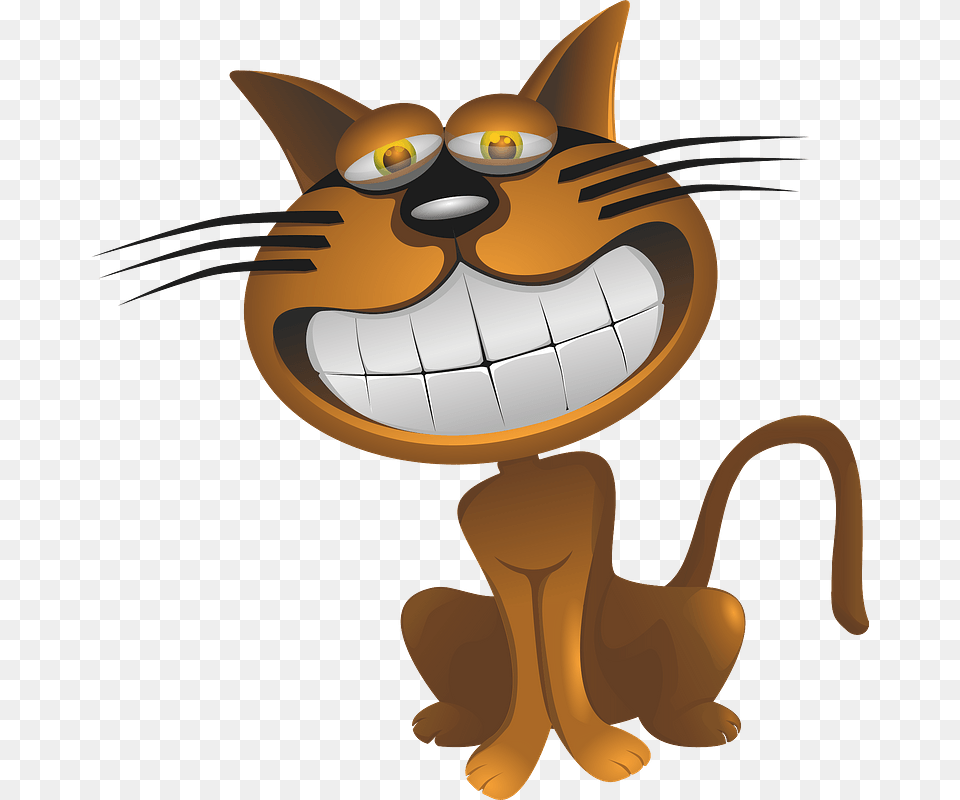 Smiling Cartoon Cat Clipart Cat Smiling Clipart, Animal, Mammal, Pet Free Png