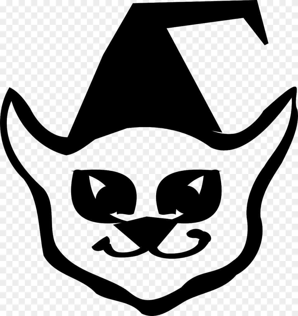 Smiling Cat, Clothing, Hat, Stencil, Animal Free Png Download
