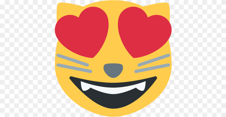 Smiling Cat Face With Heart Eyes Emoji Meaning And Pictures Cat Heart Eyes Emoji, Mask Png