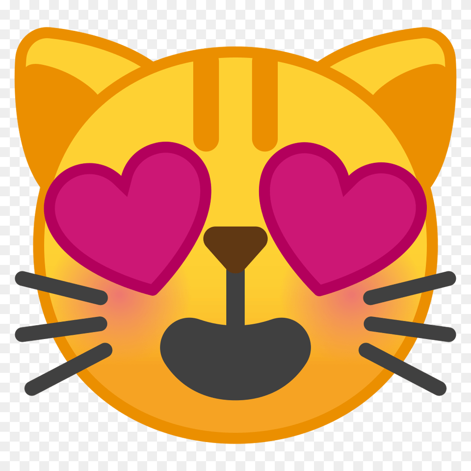 Smiling Cat Face With Heart Eyes Icon, Cutlery, Dynamite, Weapon Free Png