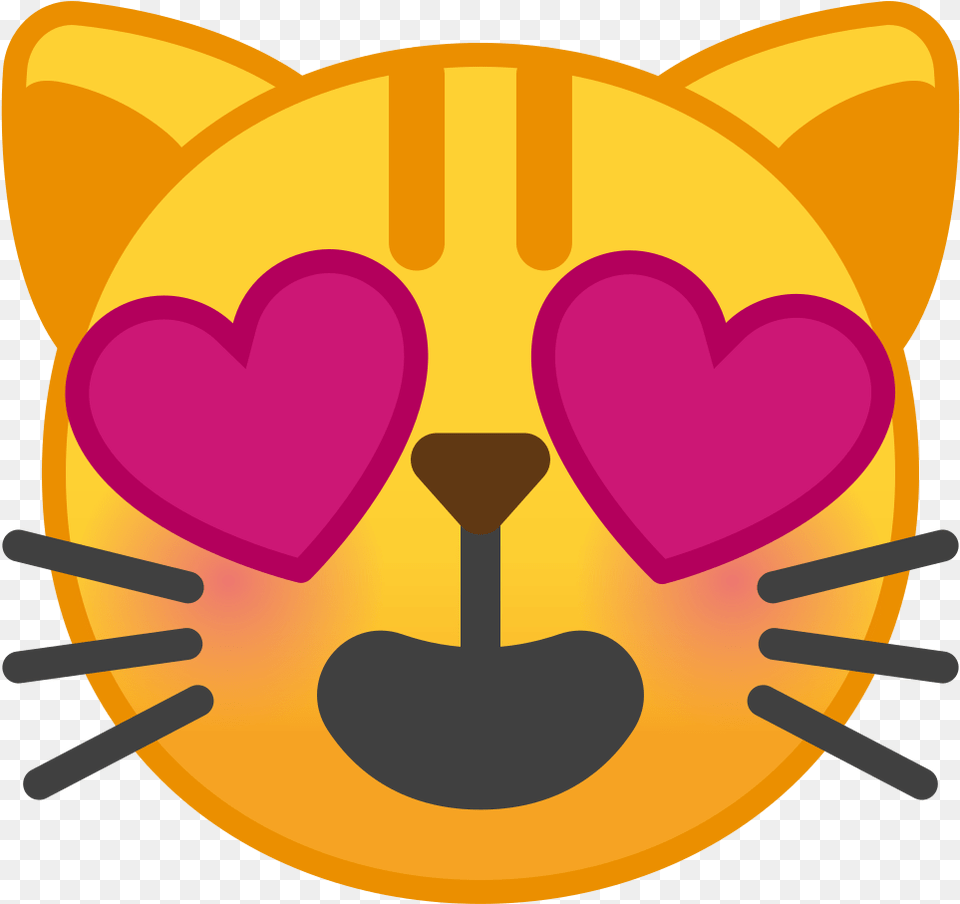 Smiling Cat Face With Heart Eyes Icon Cat Emoji, Cutlery, Fork Png Image