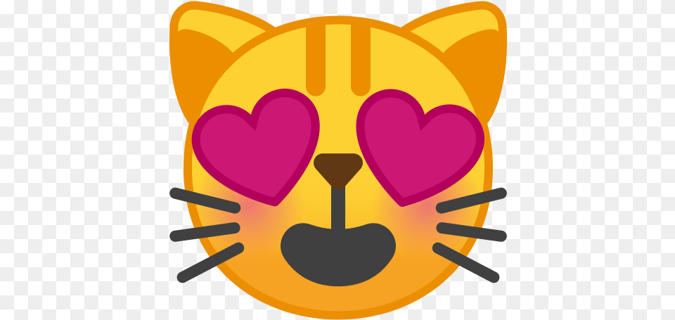 Smiling Cat Face With Heart Eyes Icon Noto Emoji Smileys Heart Eyes Emoji Cat, Cutlery, Fork Free Transparent Png