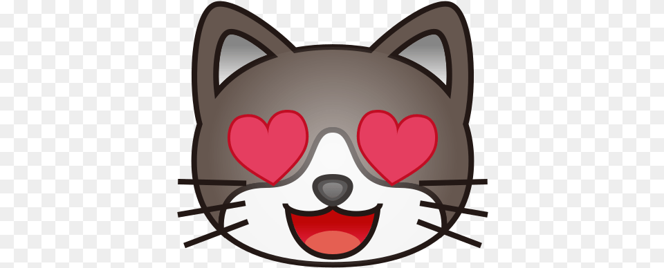 Smiling Cat Face With Heart Shaped Eyes Emoji For Facebook Heart Eyes Cat Emoji Png