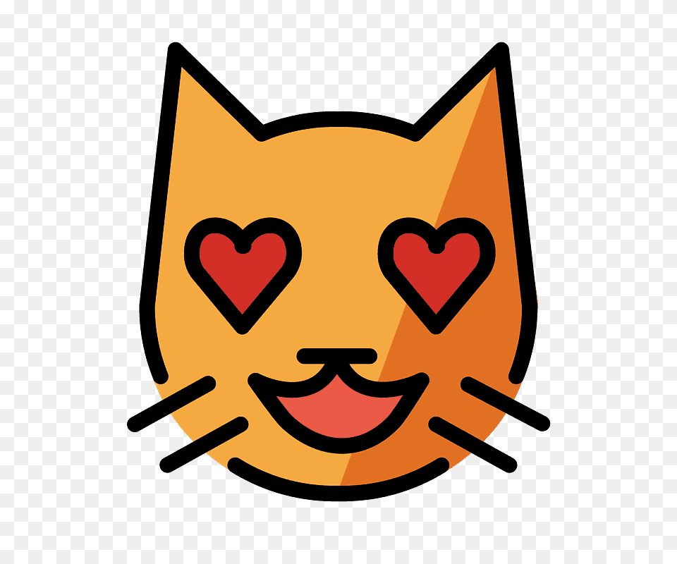 Smiling Cat Face With Heart Shaped Eyes Emoji Meanings Smile Cat Vector, Logo Png