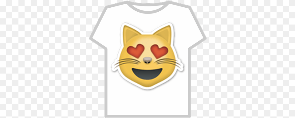 Smiling Cat Hearts Emoji Cute T Shirts On Roblox, Clothing, T-shirt, Baby, Person Free Png