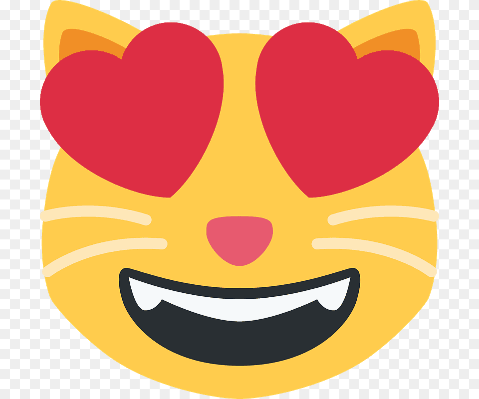 Smiling Cat With Heart Emoji Gato Enamorado, Food, Fruit, Plant, Produce Png Image