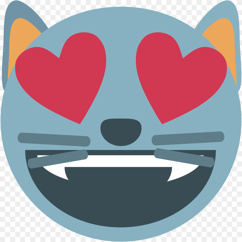 Smiling Cat With Heart Eyes Emoji Clipart, Logo, Helmet, Sticker Free Transparent Png