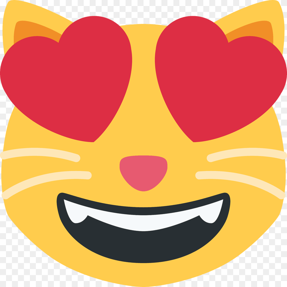 Smiling Cat With Heart Eyes Emoji Clipart, Food, Fruit, Plant, Produce Png