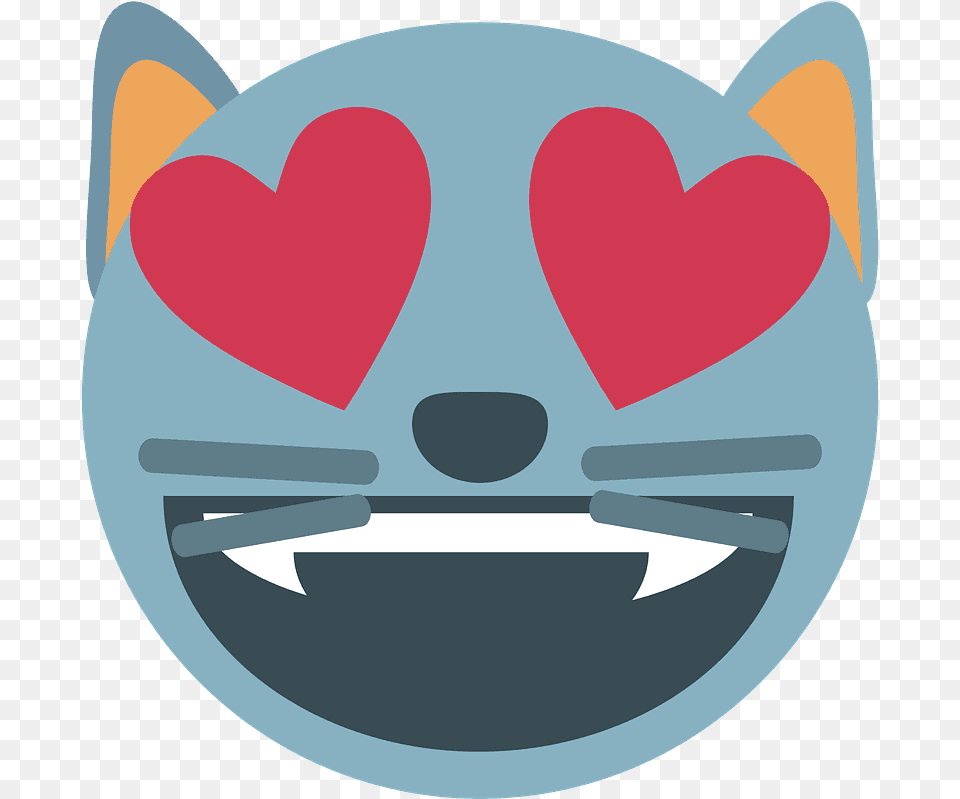 Smiling Cat With Heart Eyes Emoji Clipart Download Scalable Vector Graphics, Helmet, Logo, Disk Free Png