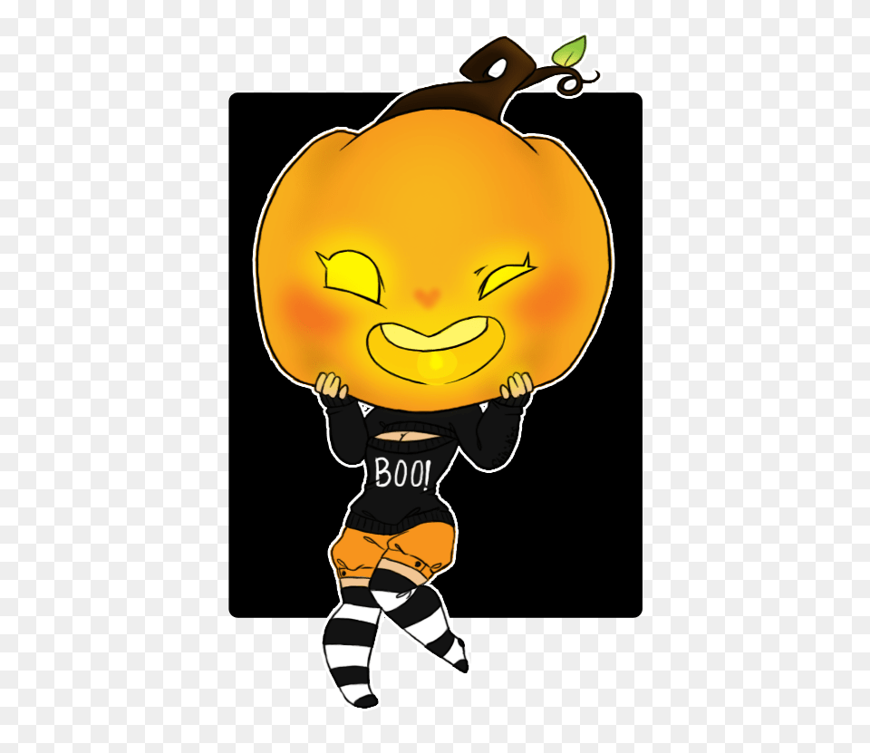 Smiling Chibi Pumpkin Clipart, Baby, Person, Cartoon Png