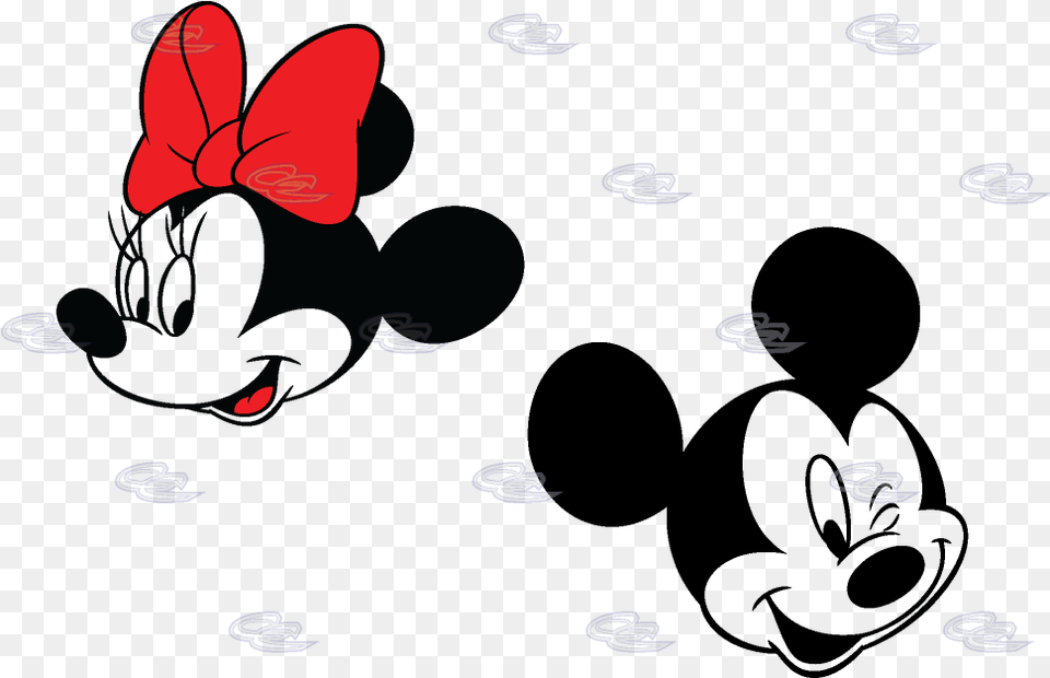 Smiling Cute Faces Mickey Mouse Minnie Mouse Red Bow Red T Shirt With Minnie And Mickey Mouse, Pattern, Flower, Petal, Plant Free Transparent Png