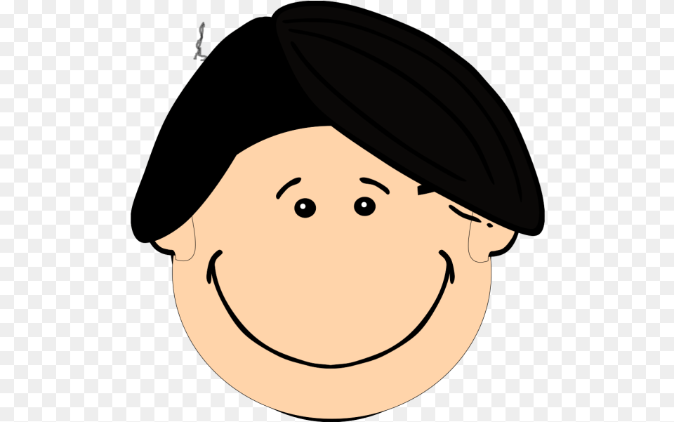 Smiling Dark Hair Boy Icons Short Black Hair Clipart, Hat, Clothing, Person, Head Free Transparent Png