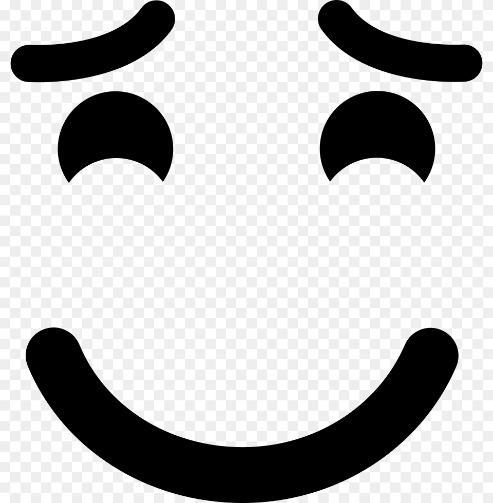 Smiling Emoticon With Raised Smile Eyes Clipart, Stencil, Smoke Pipe, Symbol, Logo Free Png Download