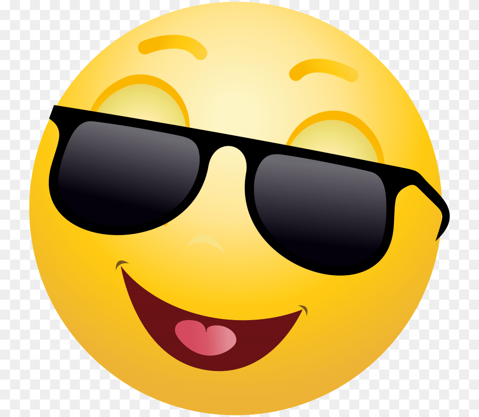 Smiling Emoticon With Sunglasses, Accessories, Sphere, Disk Free Png