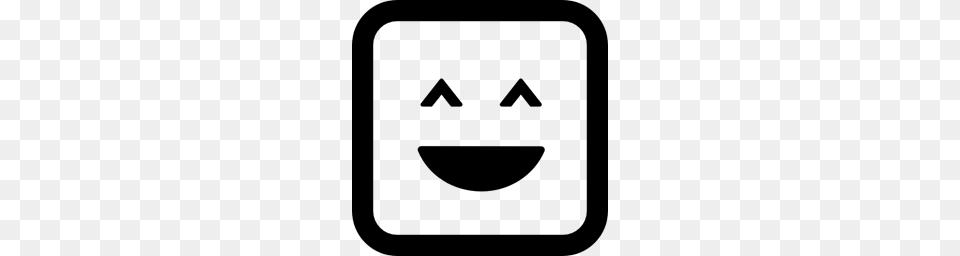 Smiling Emoticons Square Happy Face Smiley Smile Interface, Gray Png