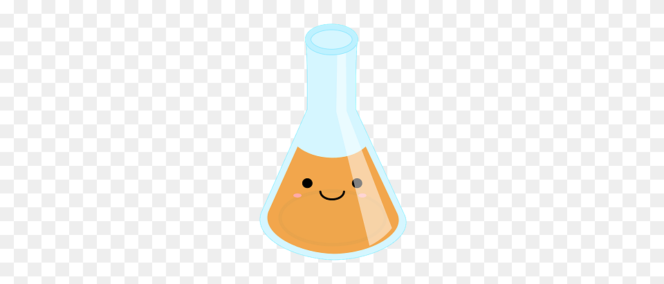 Smiling Erlenmeyer Flask With Orange Liquid, Cone, Jar Free Png