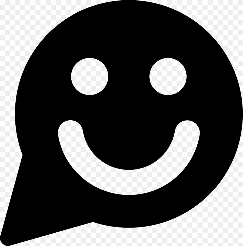 Smiling Face In Circular Speech Balloon Balloon Smile Flat Icon, Stencil, Astronomy, Moon, Nature Free Png Download