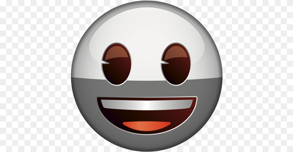 Smiling Face Variant Two Greys Cut Smiley, Sphere, Disk Png