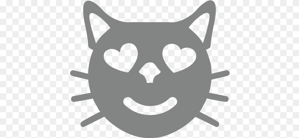 Smiling Face With Eyes Emoji For Facebook Email Cat Emoji Black And White, Stencil, Logo Png