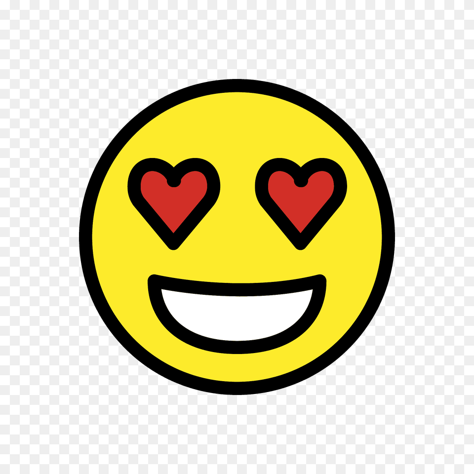 Smiling Face With Heart Eyes Emoji Clipart, Symbol, Logo, Disk Png Image