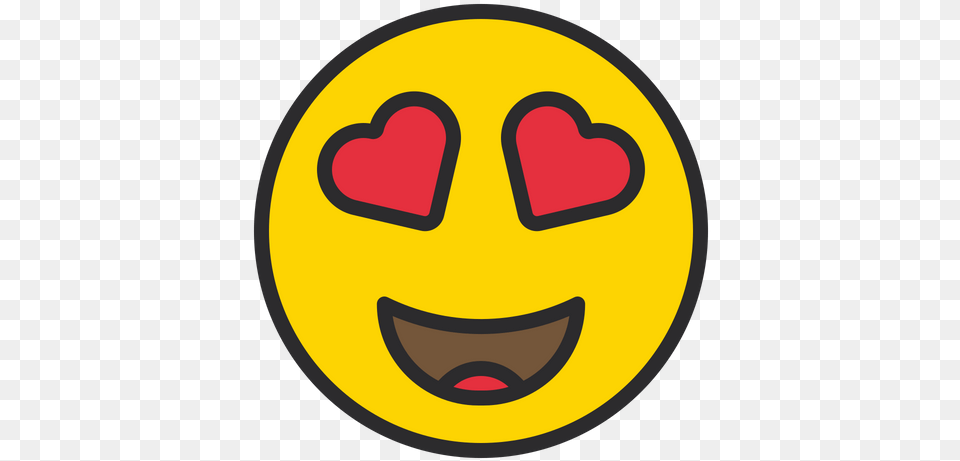 Smiling Face With Heart Eyes Emoji Icon Happy, Logo, Symbol, Disk Free Png Download