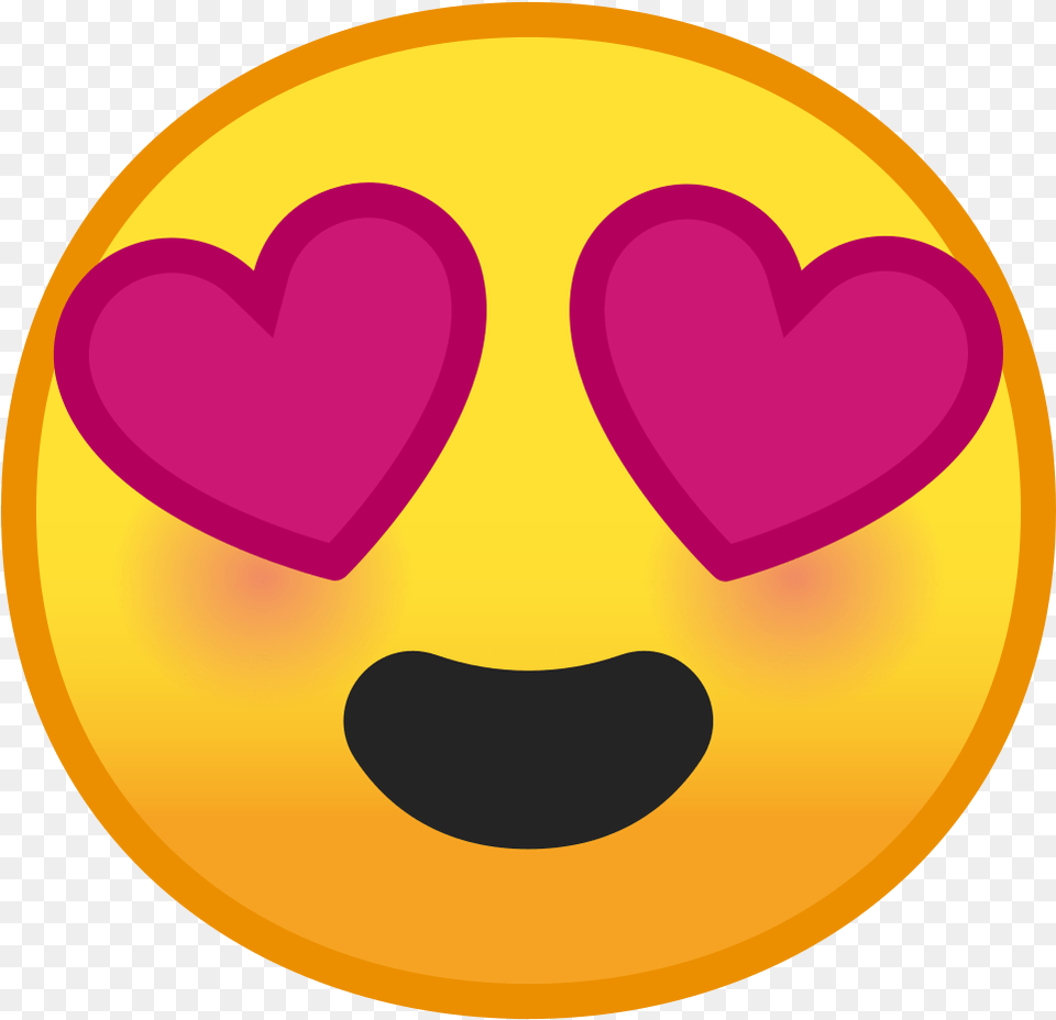 Smiling Face With Heart Eyes Icon Samsung Heart Eyes Emoji Transparent Background Love Eyes Emoji, Disk, Logo Free Png