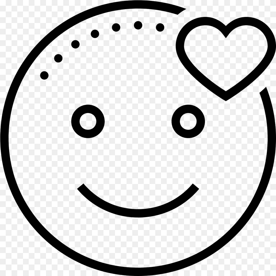 Smiling Face With Heart Icon Smile, Gray Free Png Download