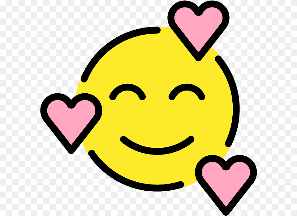 Smiling Face With Hearts Emoji Clipart Free Download Smiley Mit Herzen, Baby, Person, Food, Sweets Png