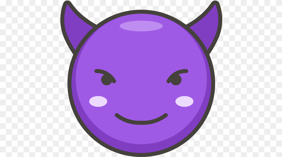 Smiling Face With Horns Emoji Icon, Purple Free Png