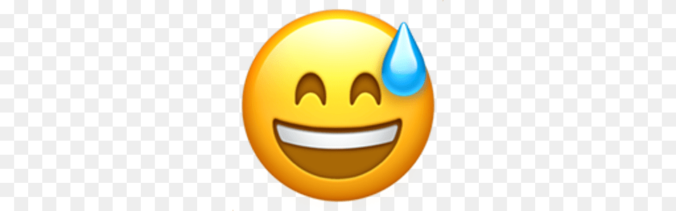 Smiling Face With Open Mouth And Cold Sweat Emojis, Clothing, Hardhat, Helmet Free Png