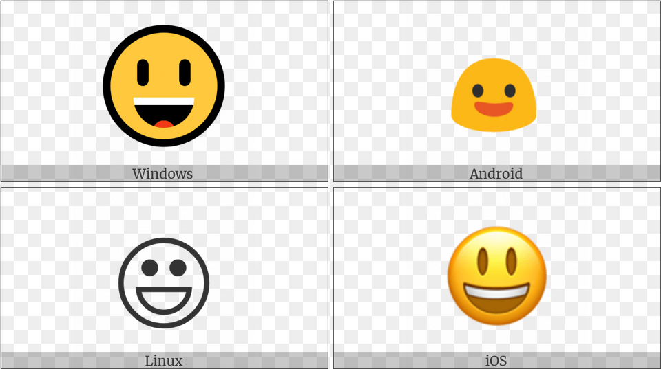 Smiling Face With Open Mouth On Various Operating Systems End Of Ayah Symbol Free Transparent Png