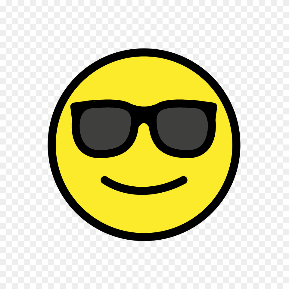 Smiling Face With Sunglasses Emoji Clipart, Accessories, Logo, Person, Head Free Png