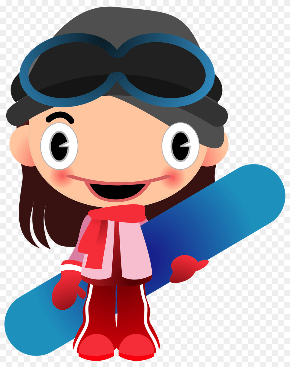 Smiling Girl With Snowboard Clipart, Baby, Person Free Png