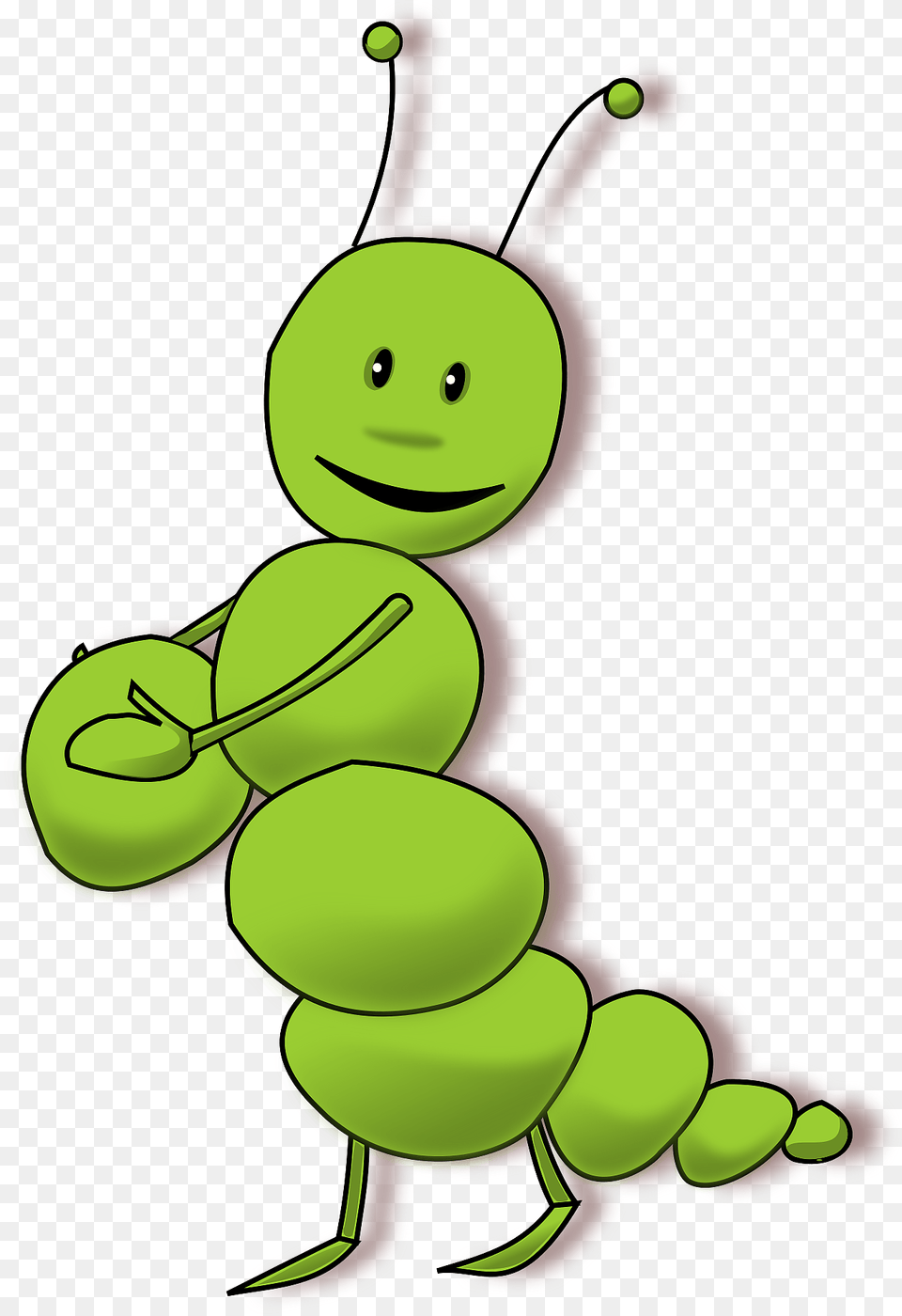 Smiling Green Caterpillar Clipart, Animal, Face, Person, Head Free Png Download